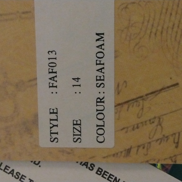 Frock & Frill Fancy Sea Foam Long Dress Size 14.New With Tags. - Picture 7 of 9